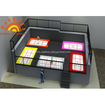 Terrain de jeux pour trampolines de la profession olympique multizone