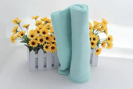 100% Cotton Baby Muslin Swaddle Blanket 47x47" After Washed --SOLID COLOR