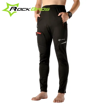 ROCKBROS Autumn Winter Windproof Thermal Cycling Pants Cycling Clothing Bicycle Pants Riding Bike Pants Black