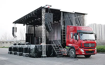 13m mobile stage trailer with JBL sound system