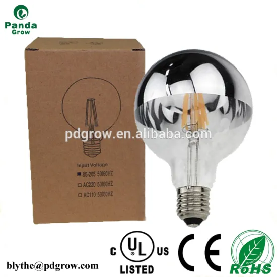 220V E27 6W Half mirror G80 G125 filament led bulb led filament light globe