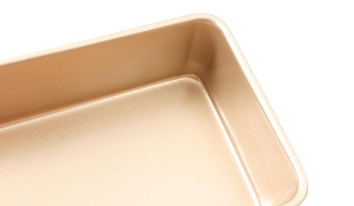 9'Golden Non-stick Rectangular Cake Mold (8)