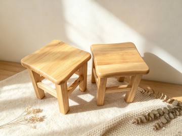 Small solid wood stool, bamboo bench, square stool