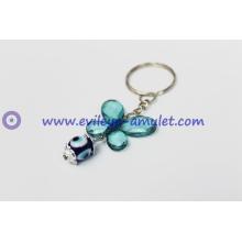 Glittering and translucent  butterfly evil eye key chain factory wholesale