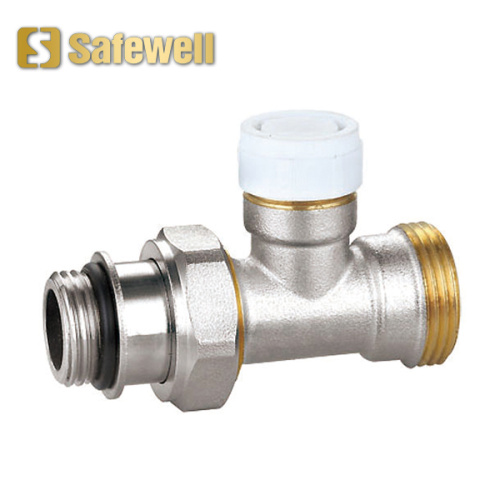 Brass Straight Lockshiel Radiator Valve Nickle Plated