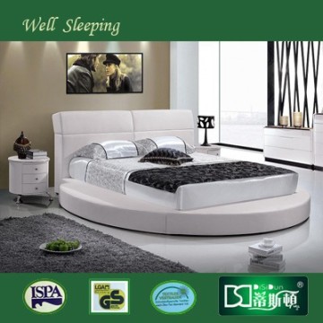 Wooden Frame Adult Double Round King Bed DS-351#