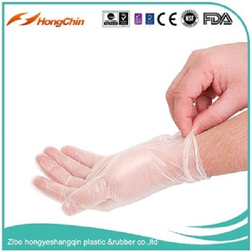 9 inch white color vinyl hand disposable gloves