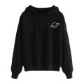 Langarmherz gedruckter Hoodie