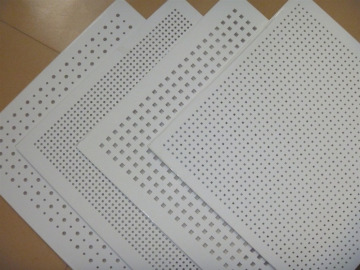 Perforated gypsum board with square or round hole