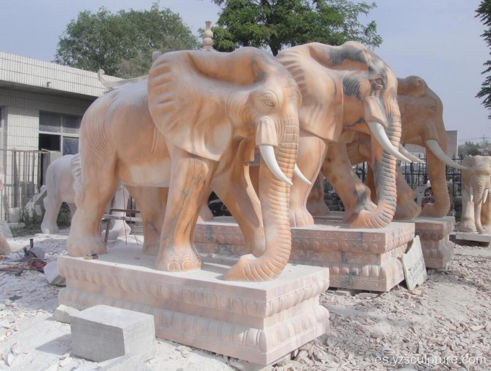 Vida tamaño piedra elefante de mármol para la decoración del jardín