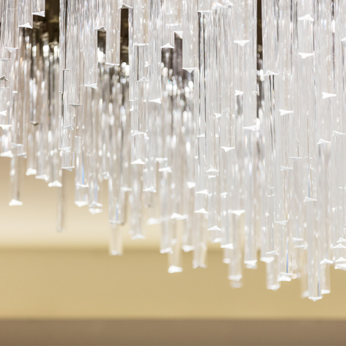 Hotel lobbly pillar white glass ceiling light chandelier