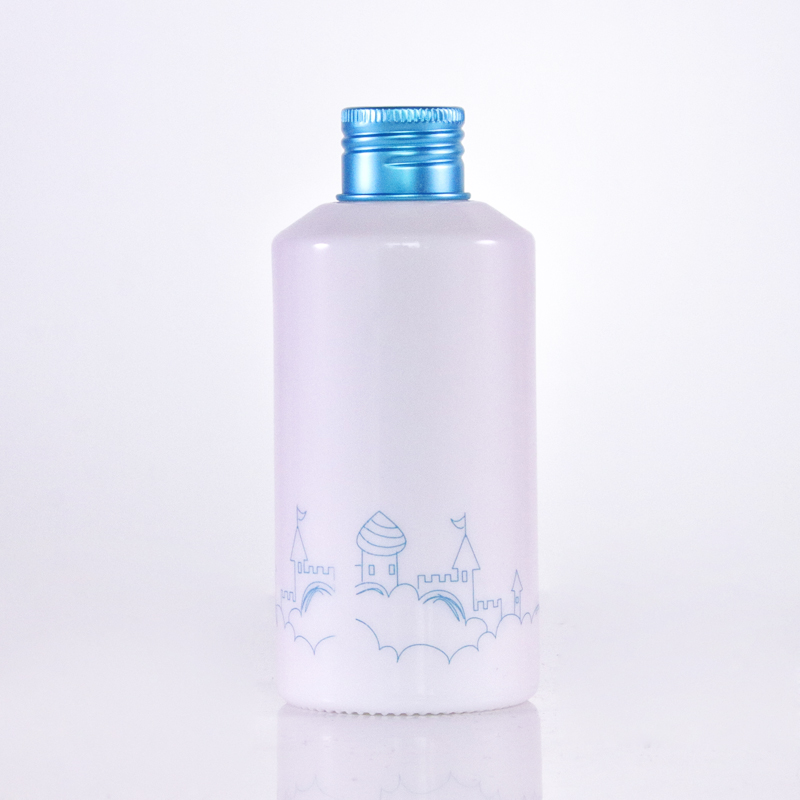 زجاجات أوبال غسول أبيض مع غطاء ألومنيوم أزرق