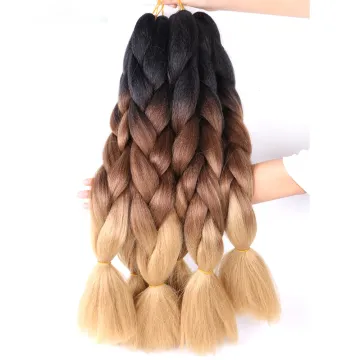 Jumbo Braiding Hair Extensions Braiding Hair 24 Inch Ombre Multiple Tone Colored Synthetic Hair for Women