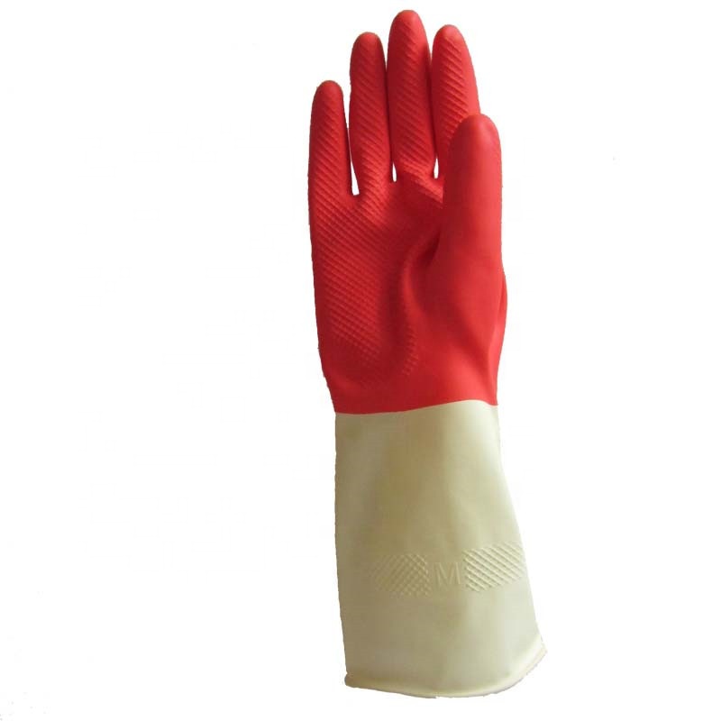 Bicolor Latex Household Gloves Jpg