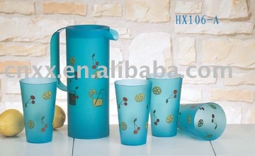 oval pitcher w/ 4 cups