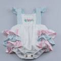 Roupas para Bebês Algodão e Linho Ruffled Romper for Girl 12M-4T