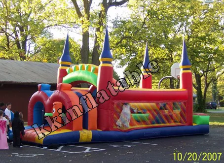 kids inflatable bouncer obstacle game, inflatable bouncy combo equipment KKB-L027