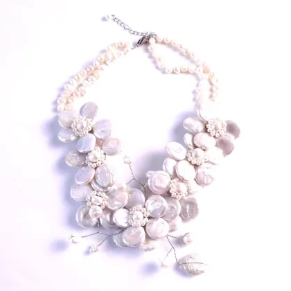 African Shell Bead Necklace Sea Pearl Jewelry