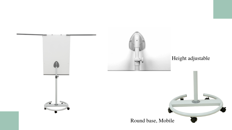 Portable Round Base Mobile Magnetic Flipchart Whiteboard