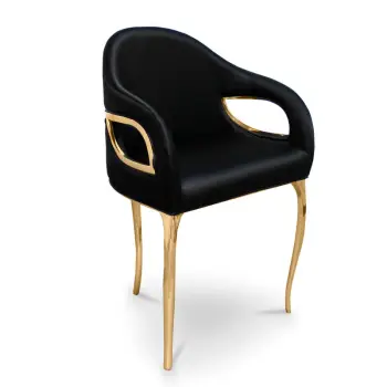 High-End Italian Modern Luxury Copper Leather Velvet Bar Chair