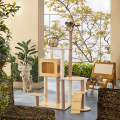 AIBIKE Eco-friendly Wooden Cat Tree Tower 5-Tier Scratching Post Durable Rest Platform Modern Design for Indoor Cats-Pet Toy