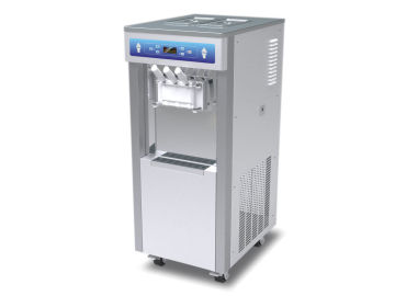 Soft Serve Floor Model 3 Flavors Ice Cream Making Machine, Single Phase Automatic Frozen Yogurt Machines