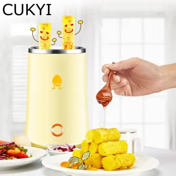 CUKYI 140W Household Electric Automatic rising double Egg Roll Maker Cooking Tool Egg Cup Omelette Master Sausage Machine Yellow