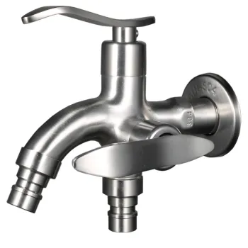 Modern Stainless Steel Wall-Mounted Washing Machine Tap