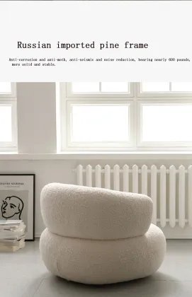 U-shaped sofa small white chair