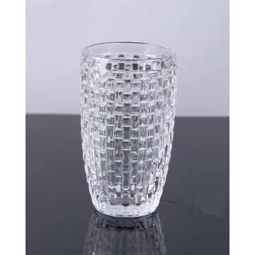 Vaso de cristal hecho a mano y patrón tejido cáliz
