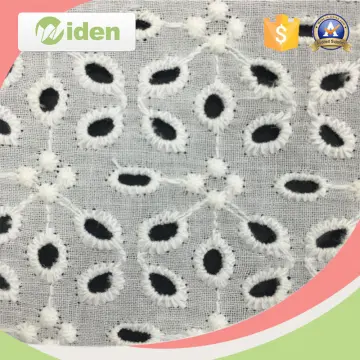 100% Floral Fabric Cotton Embroidery Lace