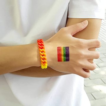 Bracelete orgulho do arco -íris banda trançada feita à mão