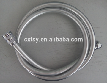 New design bath accessories 5 layer brass core nut silver powder PVC shower hose
