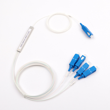 PLC Fiber Splitter 1x4 SC UPC Optical Splitter Mini Steel Tube