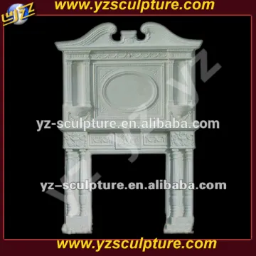 home used white elegant stone fireplace double-deck fireplace