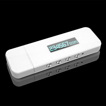 Podómetro recargable USB OLED con memoria de 30 días