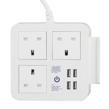 Hot Universal Power Strip with 4 USB Ports and 3 Outlets - Wonplug Factory EU/UK/CN Compatible Charger