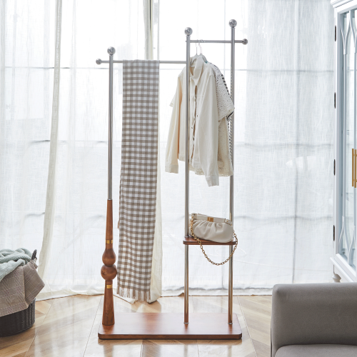 Contemporary Coat Rack Featuring Dual Wood Layers