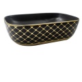 Best Price Black Gold Color Bathroom Basin