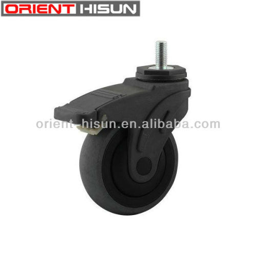 High quality 4 inch TPR Conductive Thread Stem Caster wheel with brake