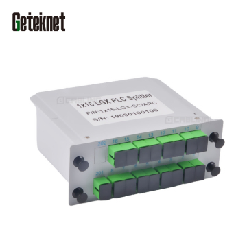 Geteknet OEM 1X16 SC APC Fiber Optic PLC Splitter Box