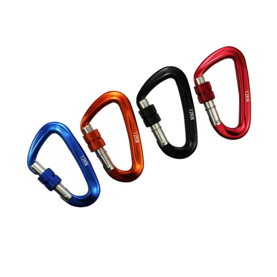 rigging hardware snap hook 12kn Aluminium 7075 light weight Carabiner clip with locking nut