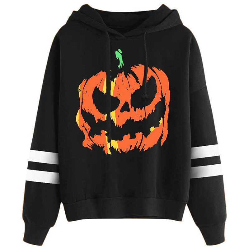 Frauen Halloween Hoodies Langarm lustiger Kürbis