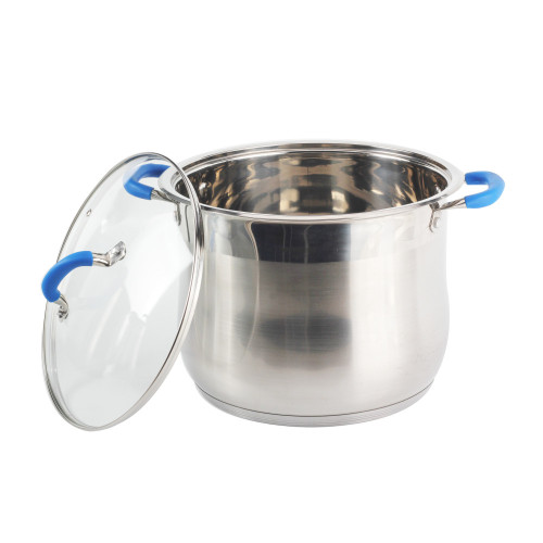 Stock Pot with Strainer and Transparent Glass Lid