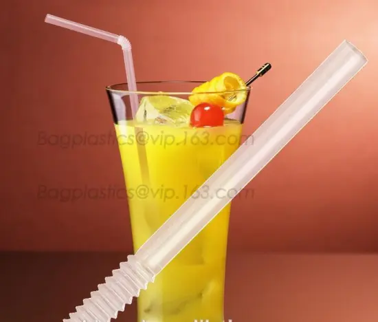 Corn starch 100% biodegradable PLA drinking straw, PLA straw for cold drink plastic cup, 100% compostable flexible straw for col