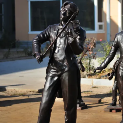 bronze foundry garden decoration bronze violin bronze sculpture