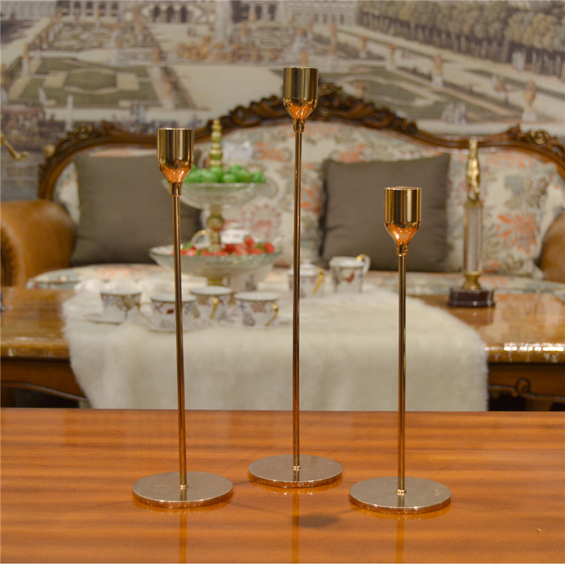 Tall Gold Taper Candle Holders