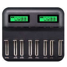 8 Slots Lcd Display Usb Smart Battery Charger For Aa Aaa Sc C D Size Rechargeable Battery 1.2V Ni-Mh Ni-Cd Quick Charger