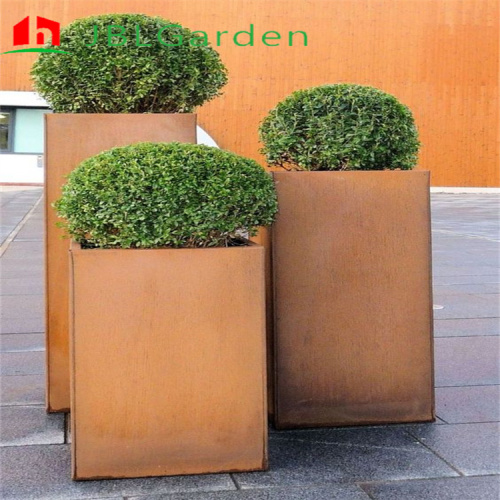 Modern design Corten steel long rectangular Planter box