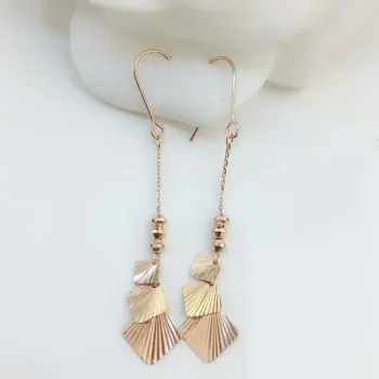 Carved Square Earring Rose Gold